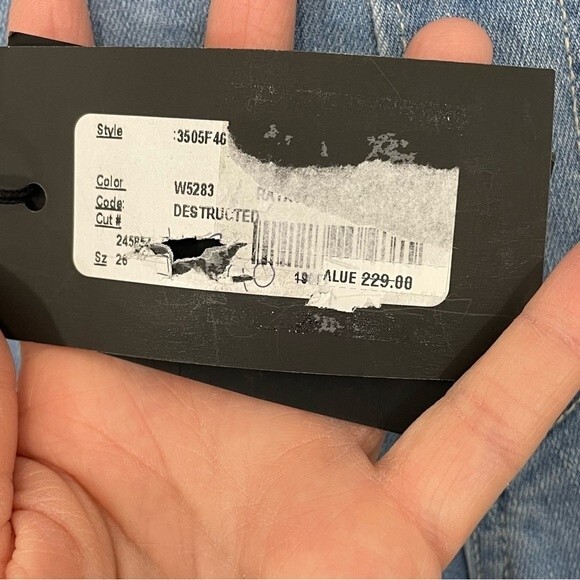 NWT‎ Paige Brigitte Boyfriend Skinny Jeans Destructed Denim Size 26 - Picture 12 of 12